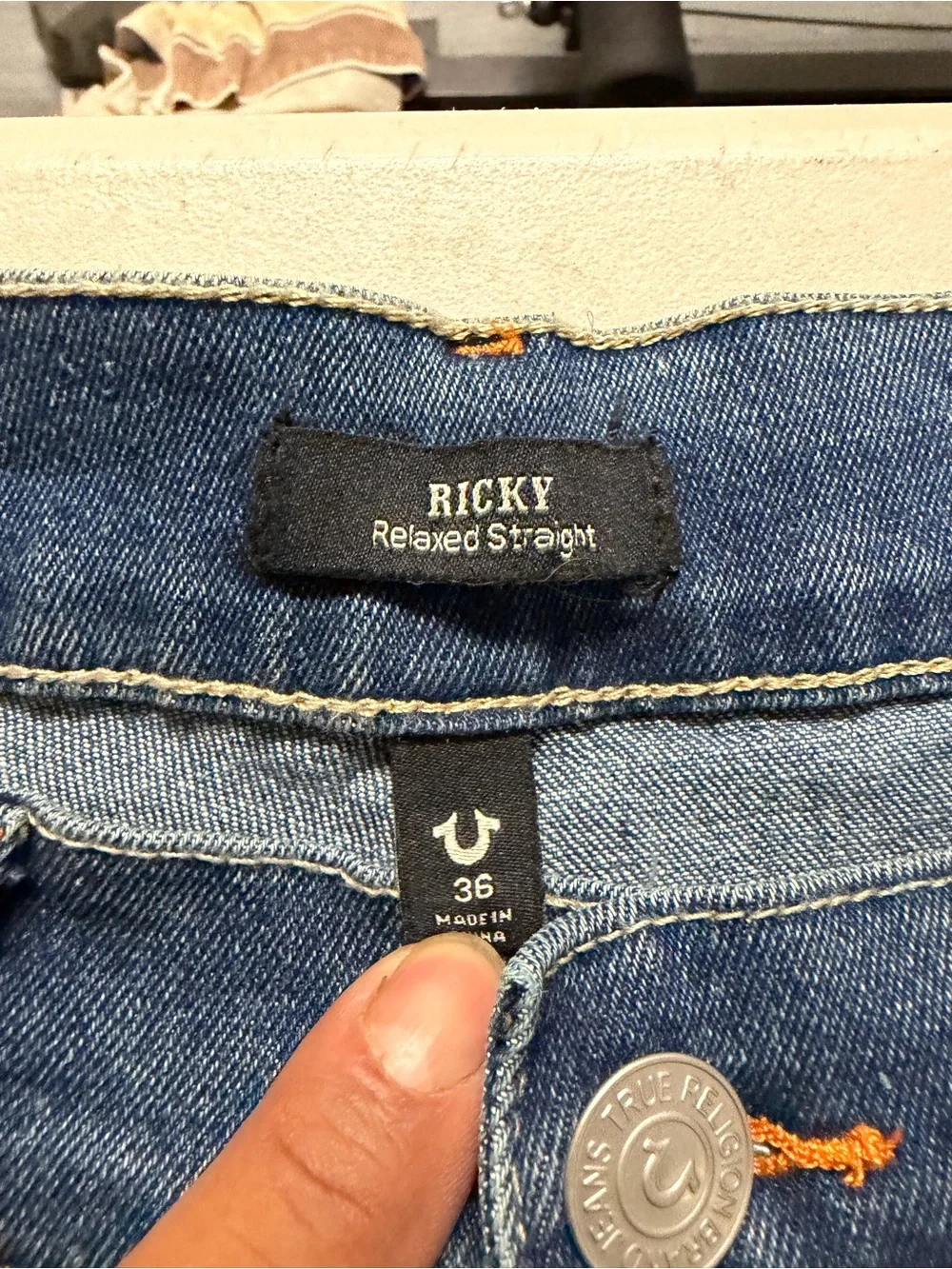 True Religion Men's Straight Fit Blue Jeans